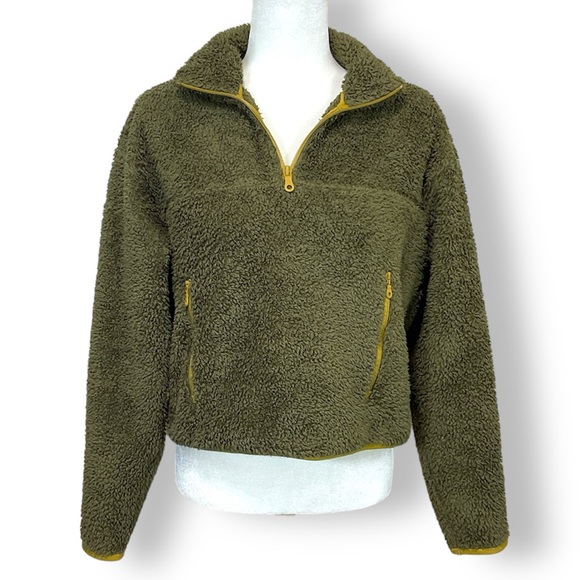 Girlfriend Collective Recycle Fleece Half Zip Pullover - Picture 4 of 11